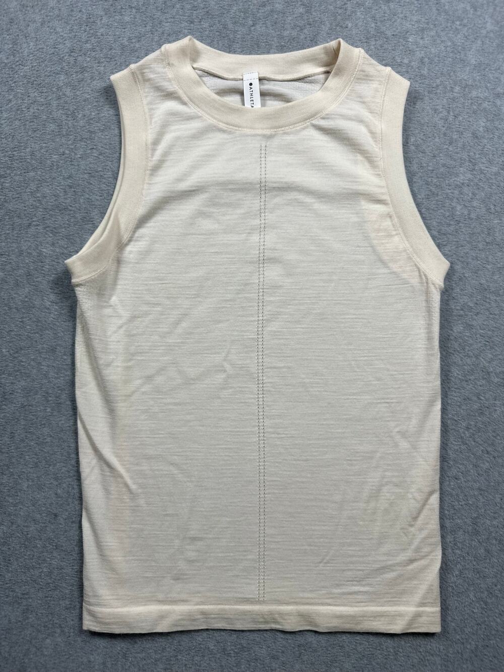 Athleta Foothill Tank Top Women's Size XS Beige Sleeveless Crew Neck